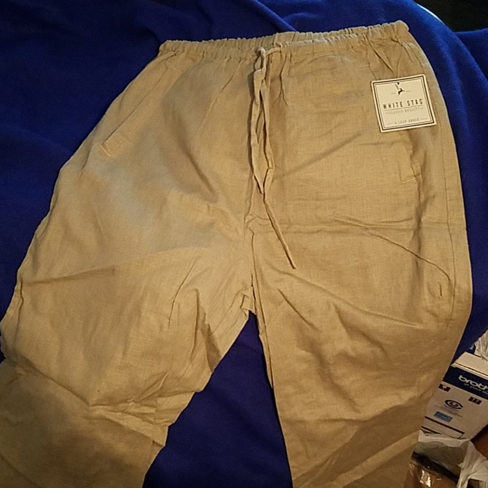 Khaki drawstring pants size 8-10